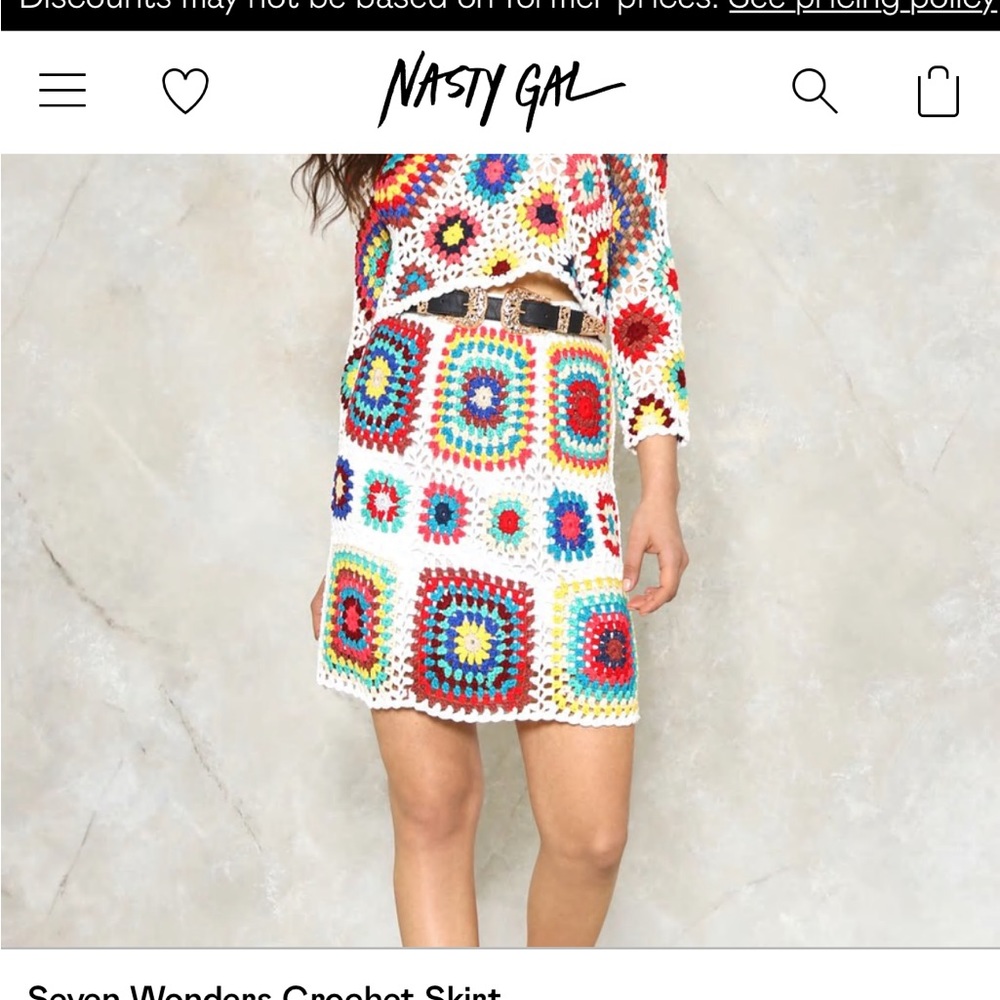 Nasty gal colorful crochet skirt